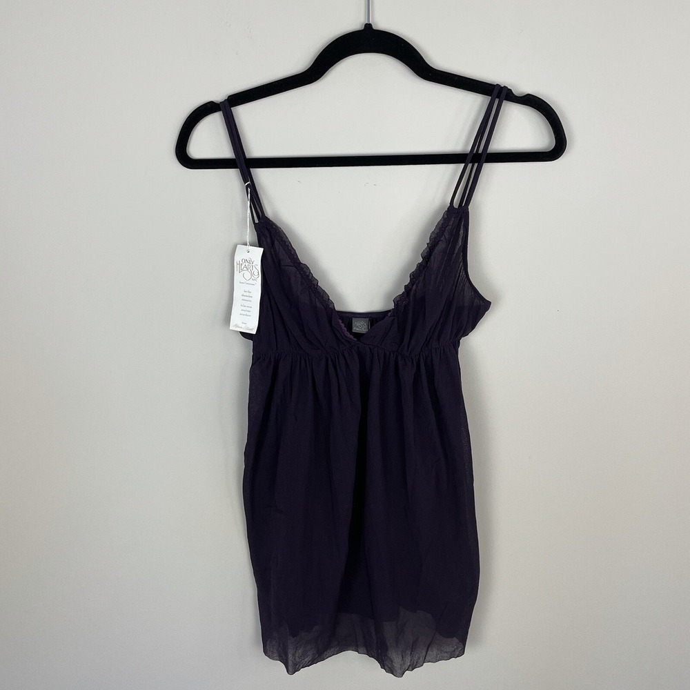 Only Hearts Tailored Tulle Cheme Babydoll Grape Purple Size M/L Mesh
